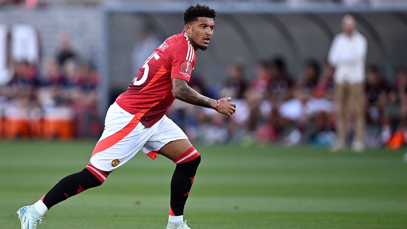 Jadon Sancho en un amistoso con el Manchester United