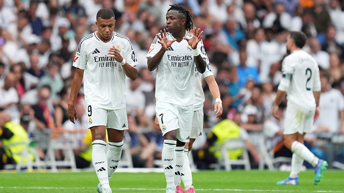 Mbappe y Vinicius en el partido contra el Real Valladolid