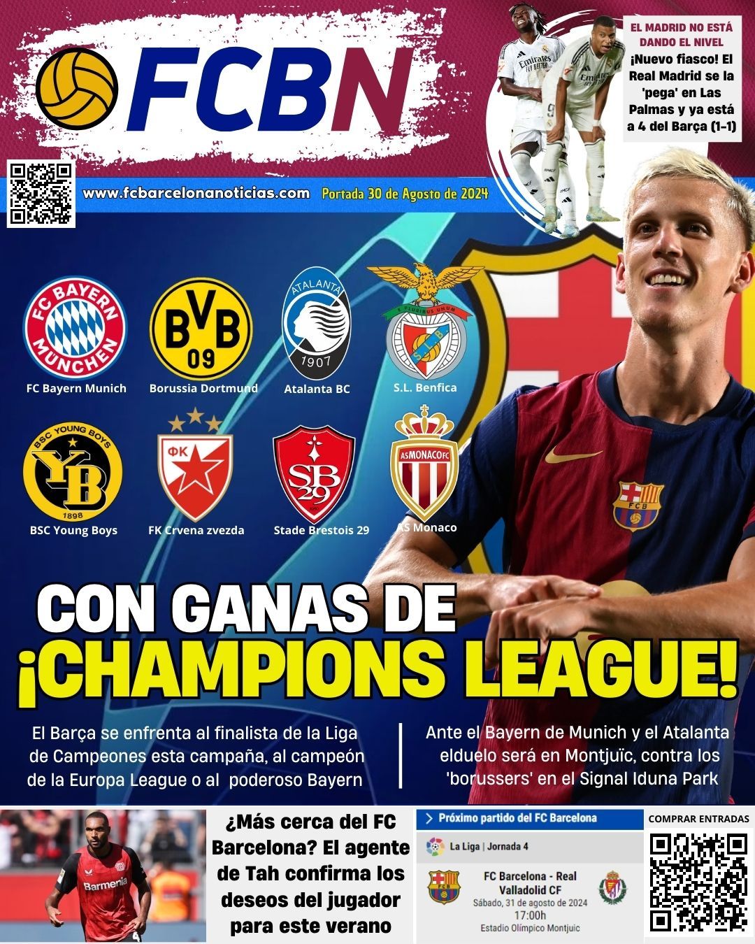 portada fcbn 30 agosto ganas de champions league