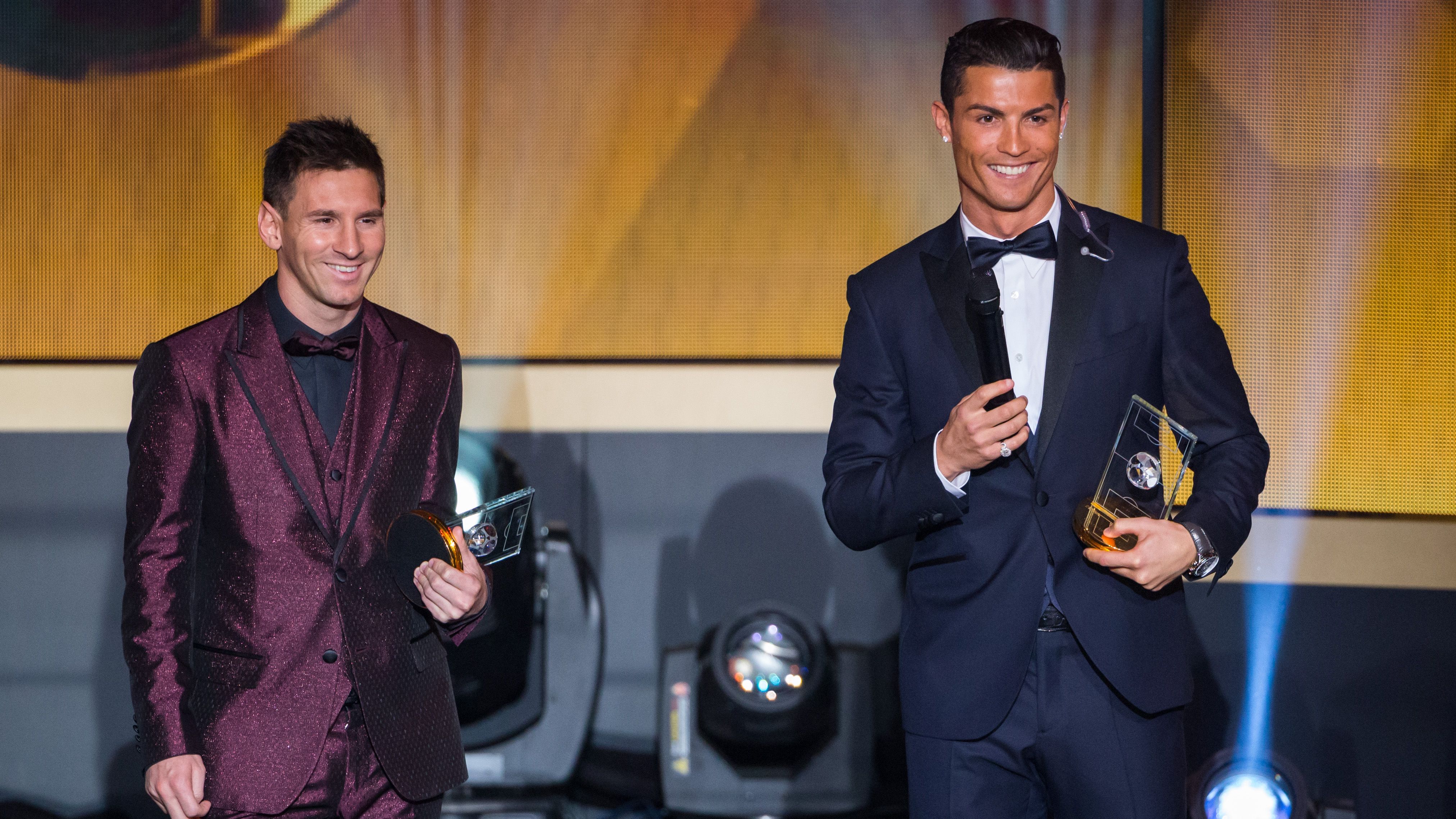 Lionel Messi y Cristiano Ronaldo en el Balón de Oro de 2013