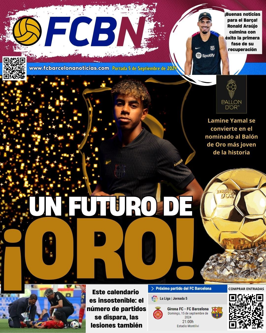 portada fcbn 5 septiembre 2024 lamine yamal balon de oro