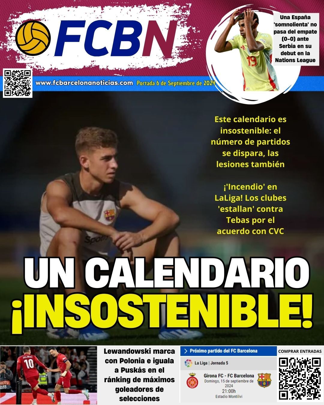 Portada de FCBN 06/09/2024: UN CALENDARIO ¡INSOSTENIBLE!