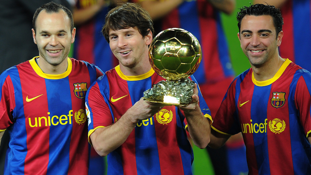 Andrés Iniesta, Leo Messi y Xavi Hernández, Balón de Oro 2010