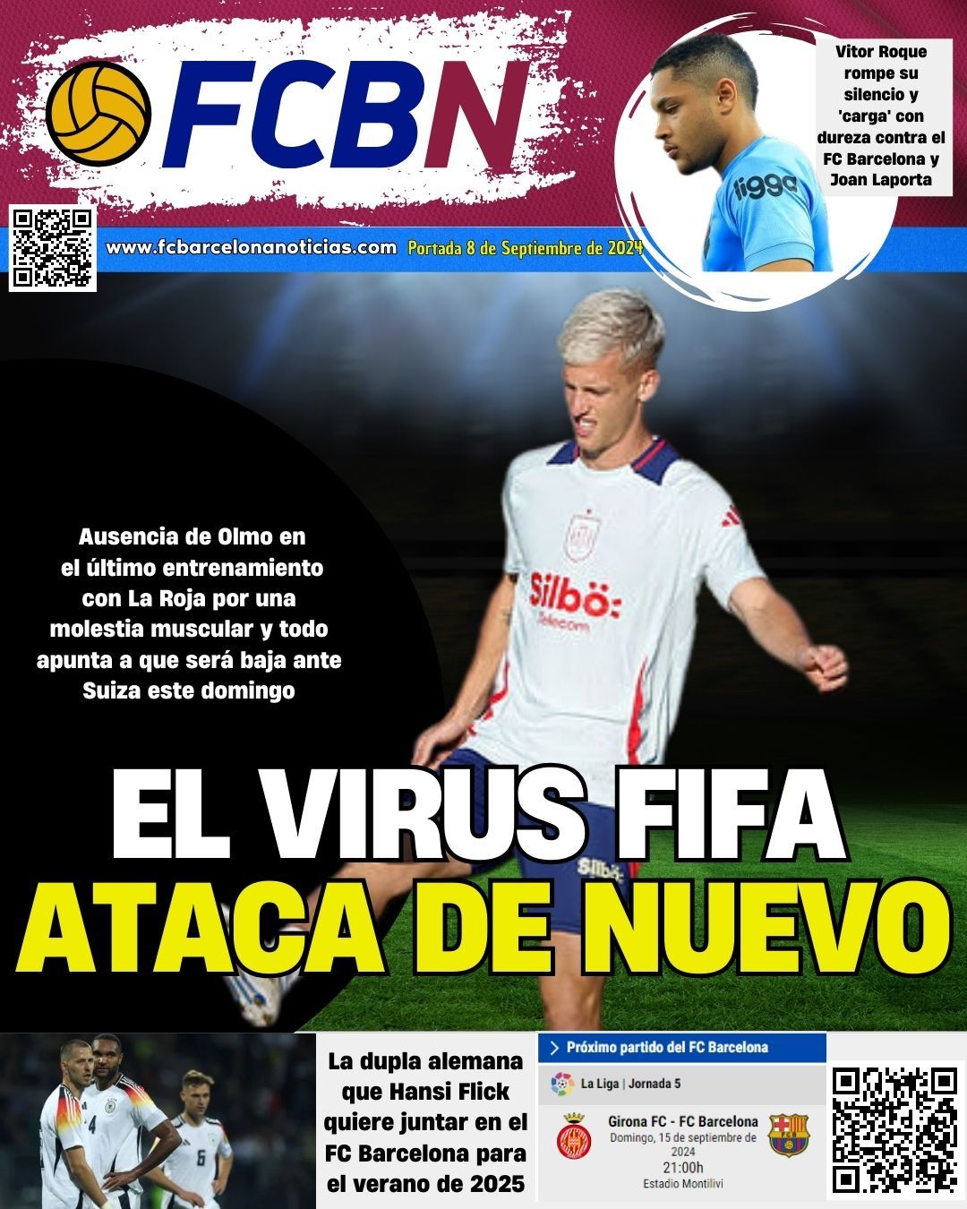 portada fcbn domingo 8 septiembre 2024 virus fifa ataca de nuevo dani olmo