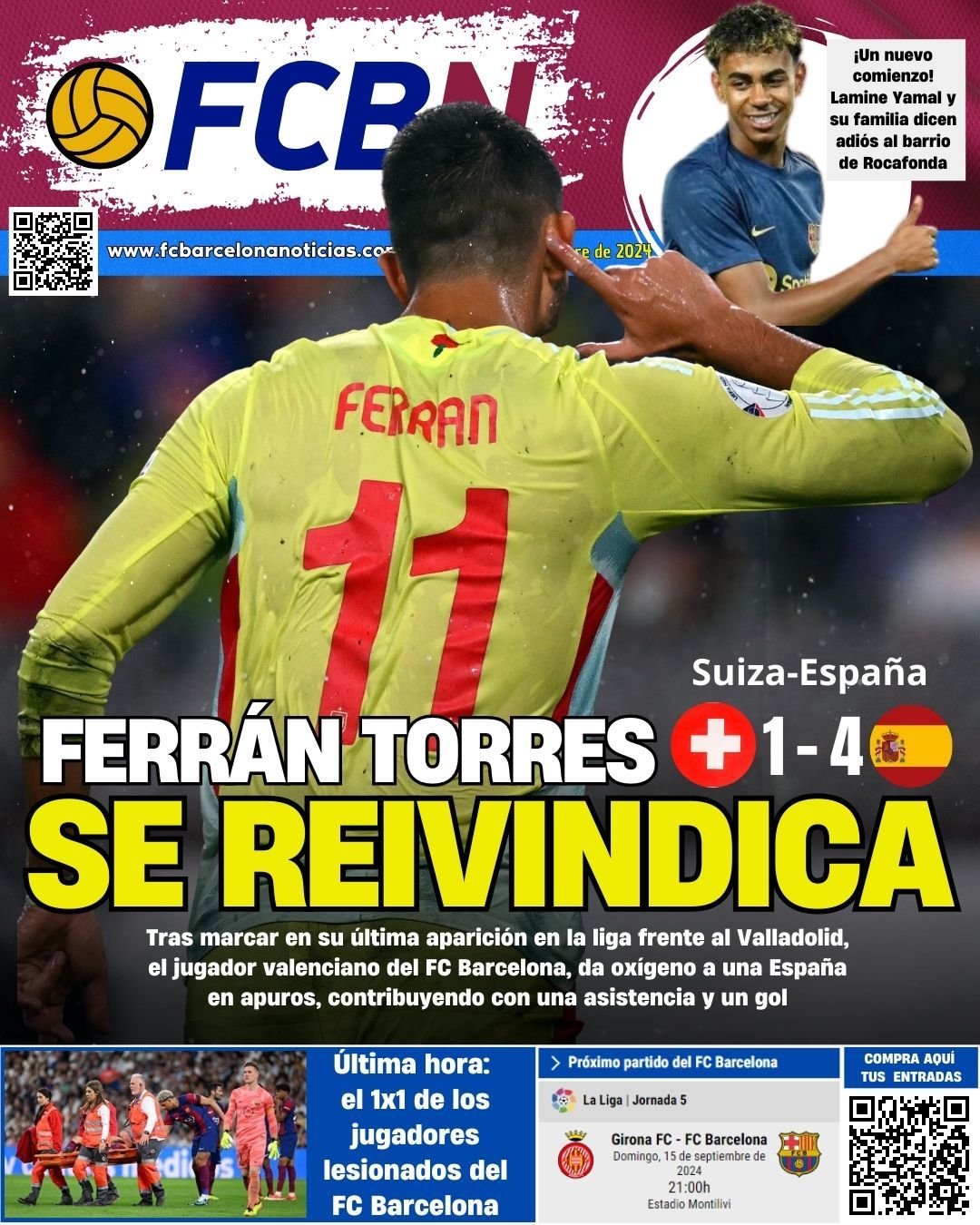 Portada de FCBN 09/09/2024: FERRAN TORRES SE REIVINDICA