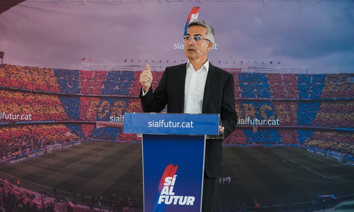 Víctor Font en una rueda de prensa donde analizó la actualidad del FC Barcelona