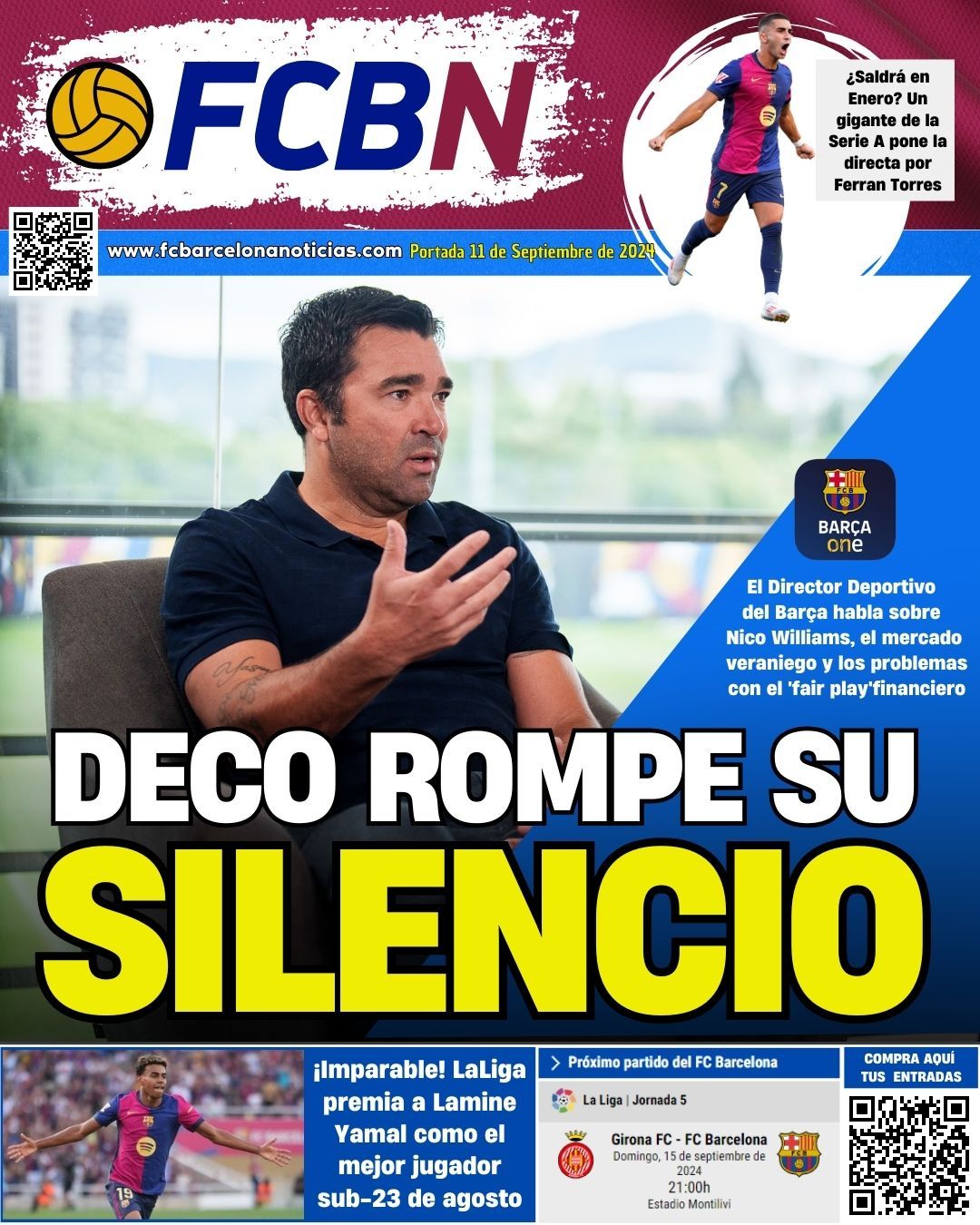 Portada de FCBN 11/09/2024: DECO ROMPE SU SILENCIO