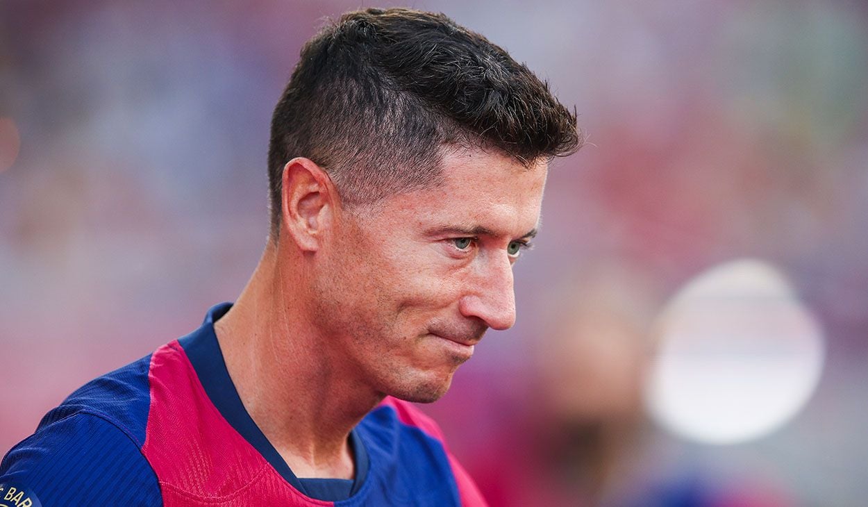 Robert Lewandowski durante el Trofeo Joan Gamper 2024