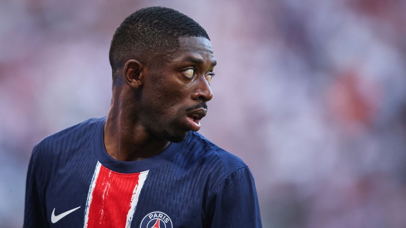 Ousmane Dembélé, exjugador del Barcelona, en un duelo entre el PSG y el RB Leipzig