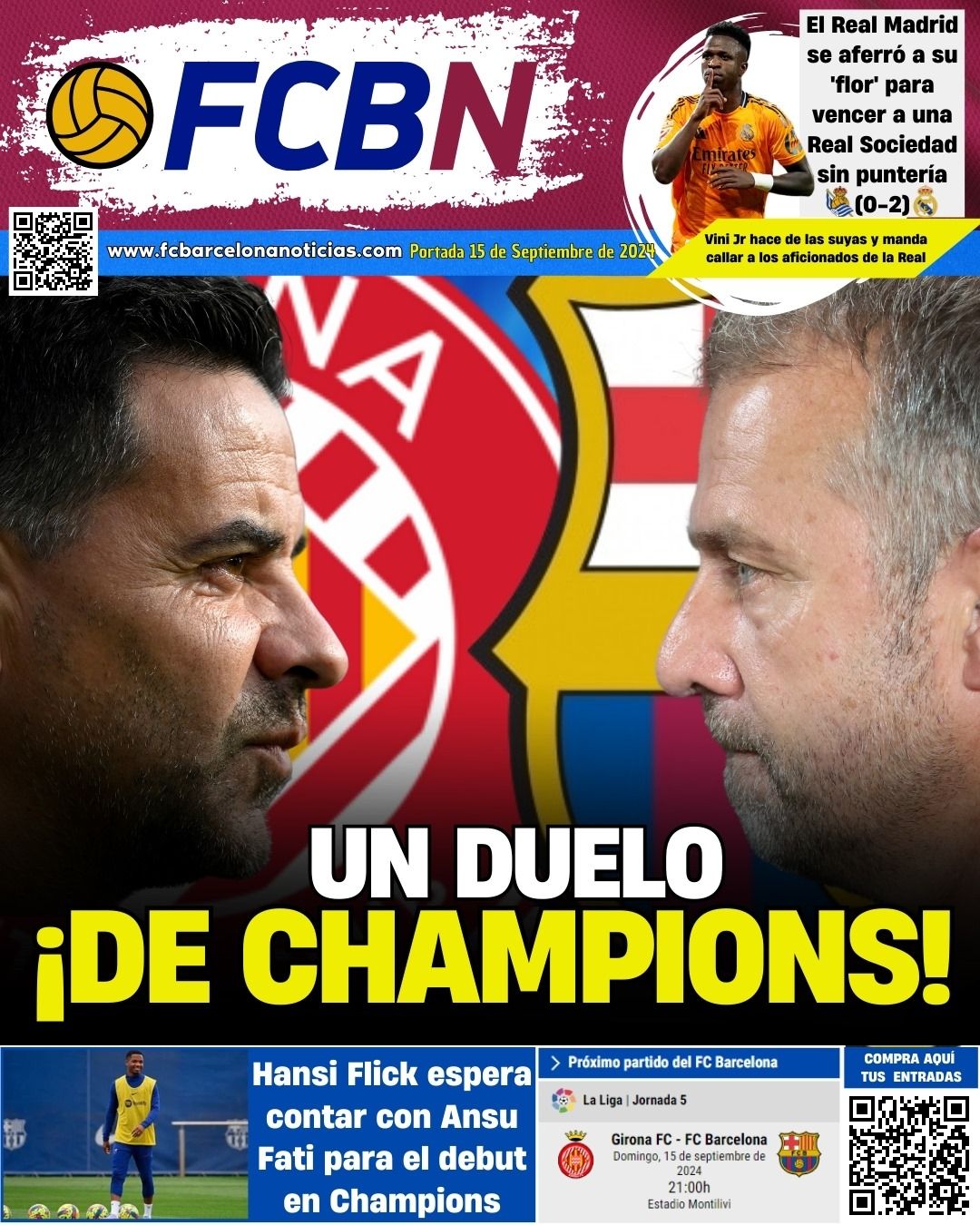 Portada FCBN 15 septiembre 2024 Girona vs Barcelona Liga