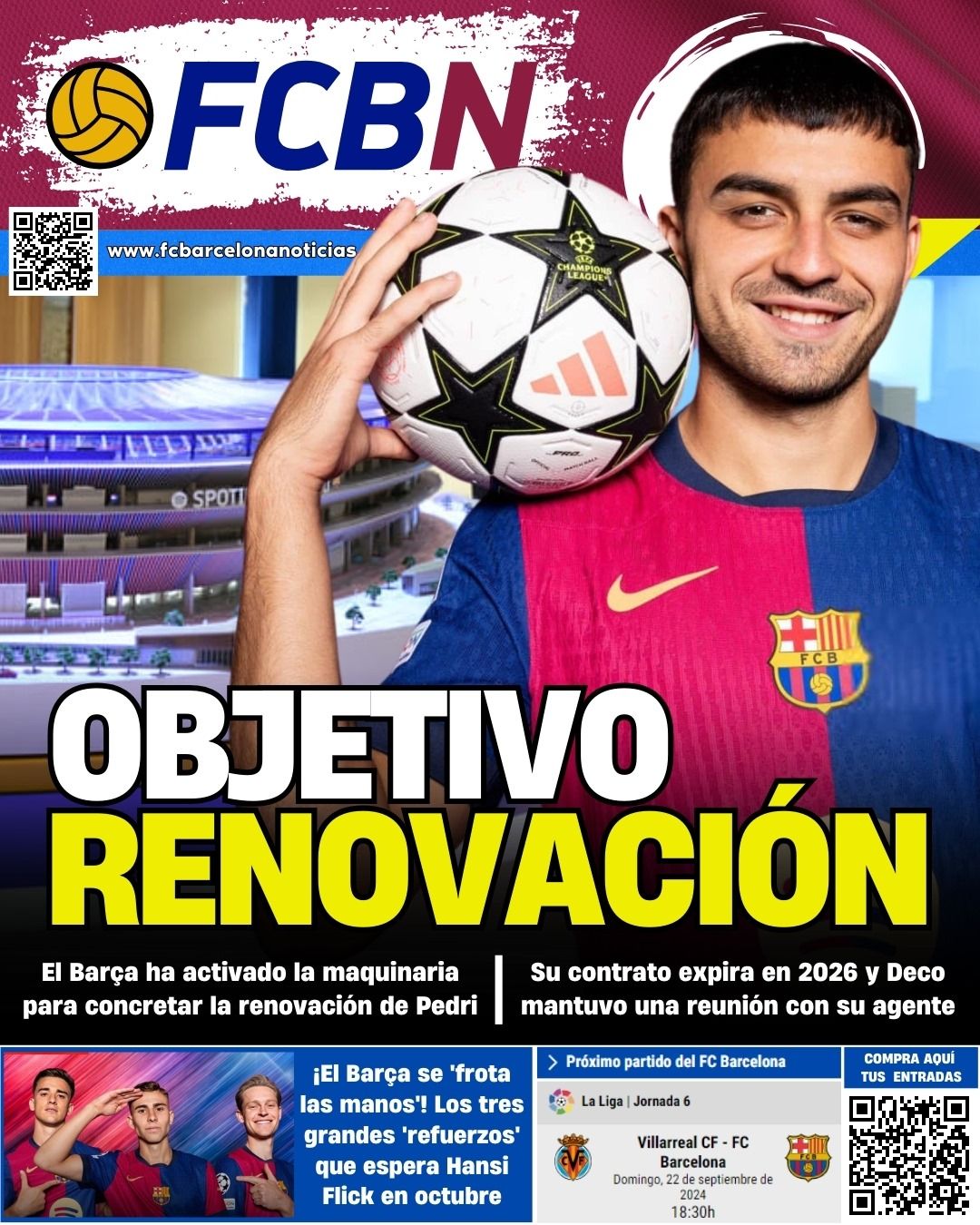 Portada FCBN sábado 21 septiembre 2024 Pedri renovacion