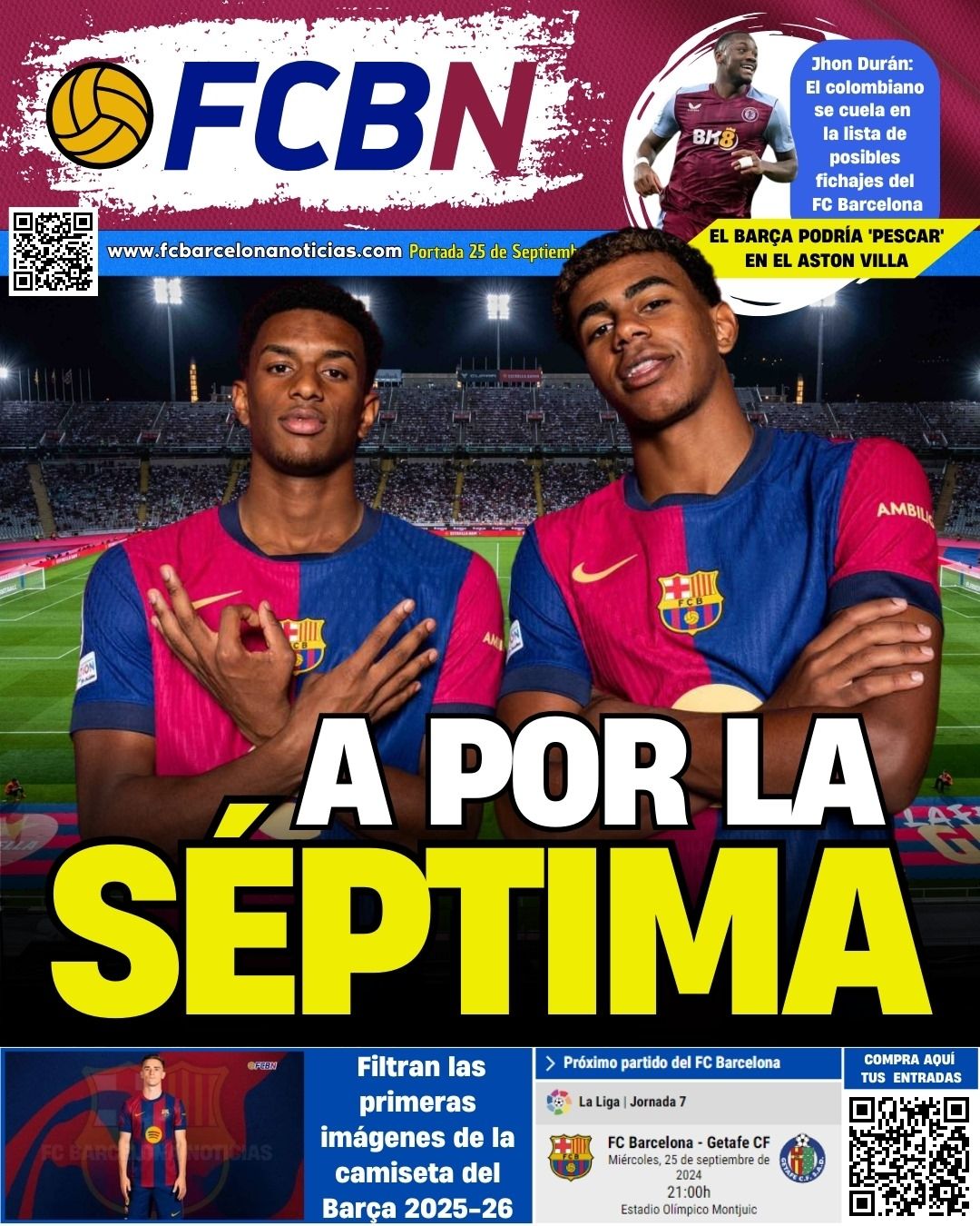 Portada FCBN 25 septiembre 2024 Barcelona vs Getafe