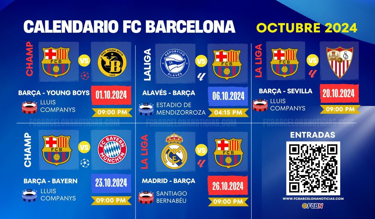 Calendario del FC Barcelona en octubre: Bayern Munich, Real Madrid...