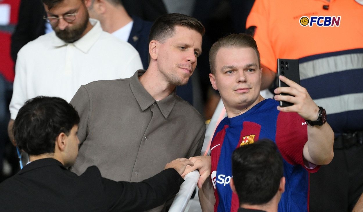 Wojciech Szczesny vio el Barça-Young Boys en el palco de Montjuïc