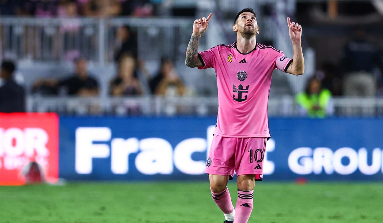 Leo Messi en un partido con el Inter Miami