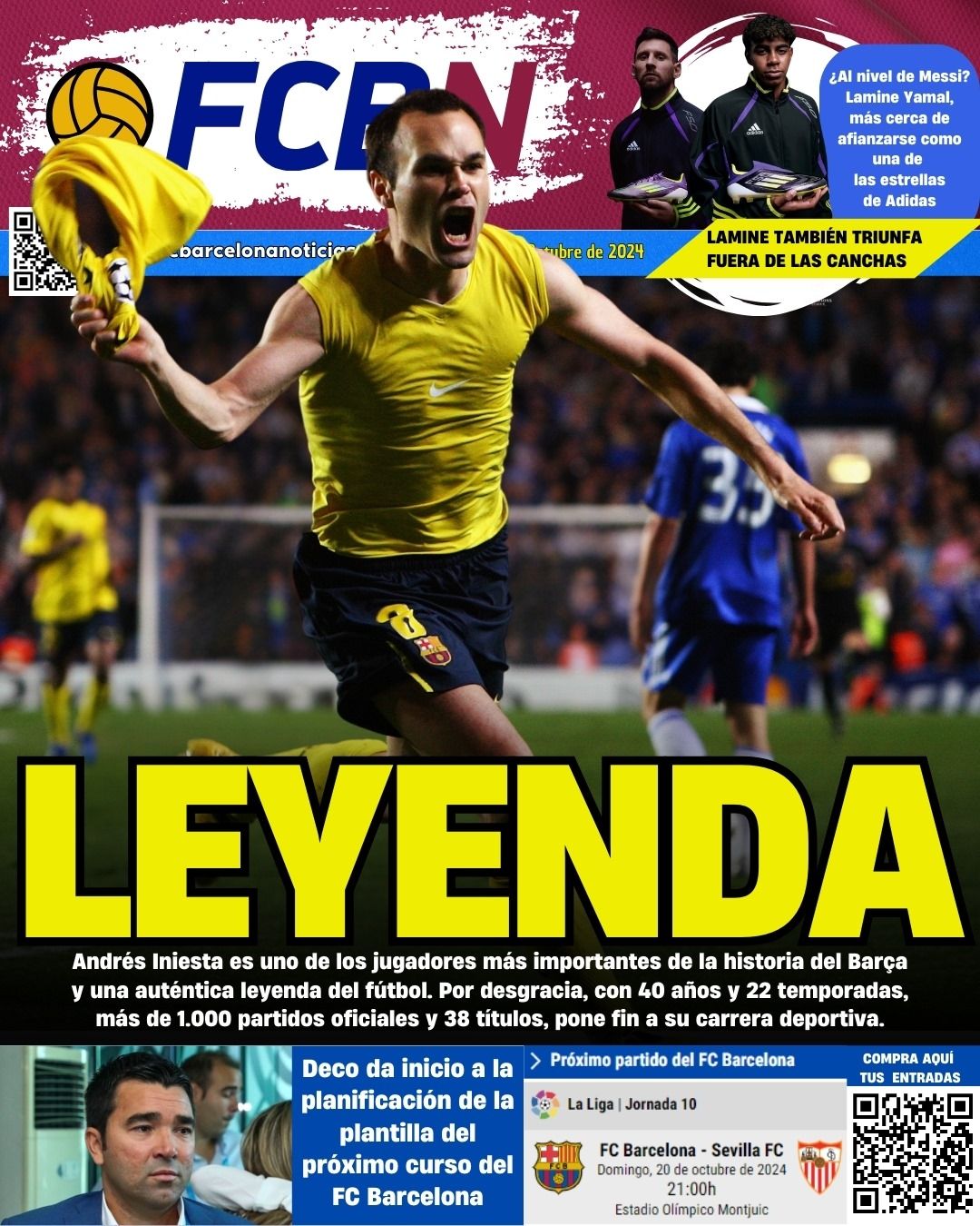 Portada de FCBN 09/10/2024: LEYENDA INIESTA