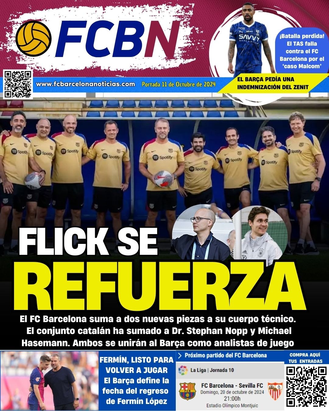 Portada de FCBN 11/10/2024: FLICK SE REFUERZA