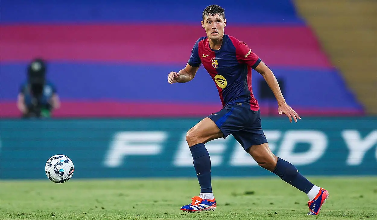 Andreas Christensen en un partido con el Barça