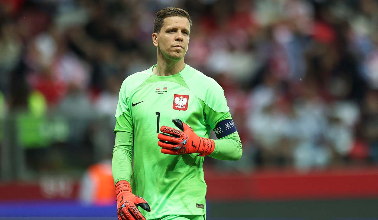 Wojiech Szczesny en un partido con Polonia