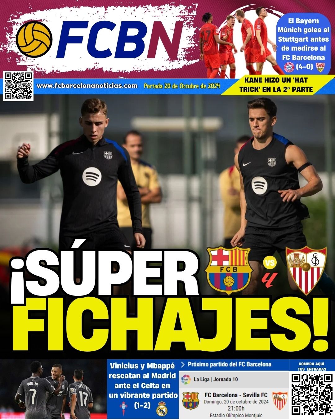 Portada FCBN 20 octubre 2024 Súper Fichajes Gavi y Fermín López