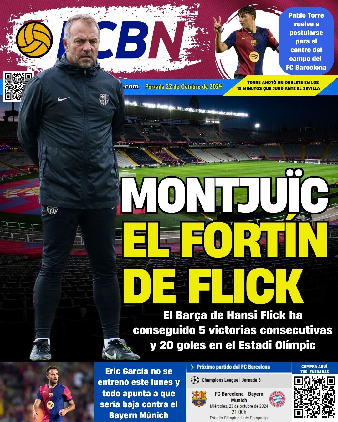 Portada de FCBN 22/10/2024: MONTJUIC, EL FORTÍN DE FLICK