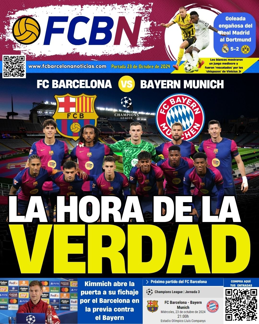 Portada de FCBN 23/10/2024: BARCELONA VS BAYERN - LA HORA DE LA VERDAD