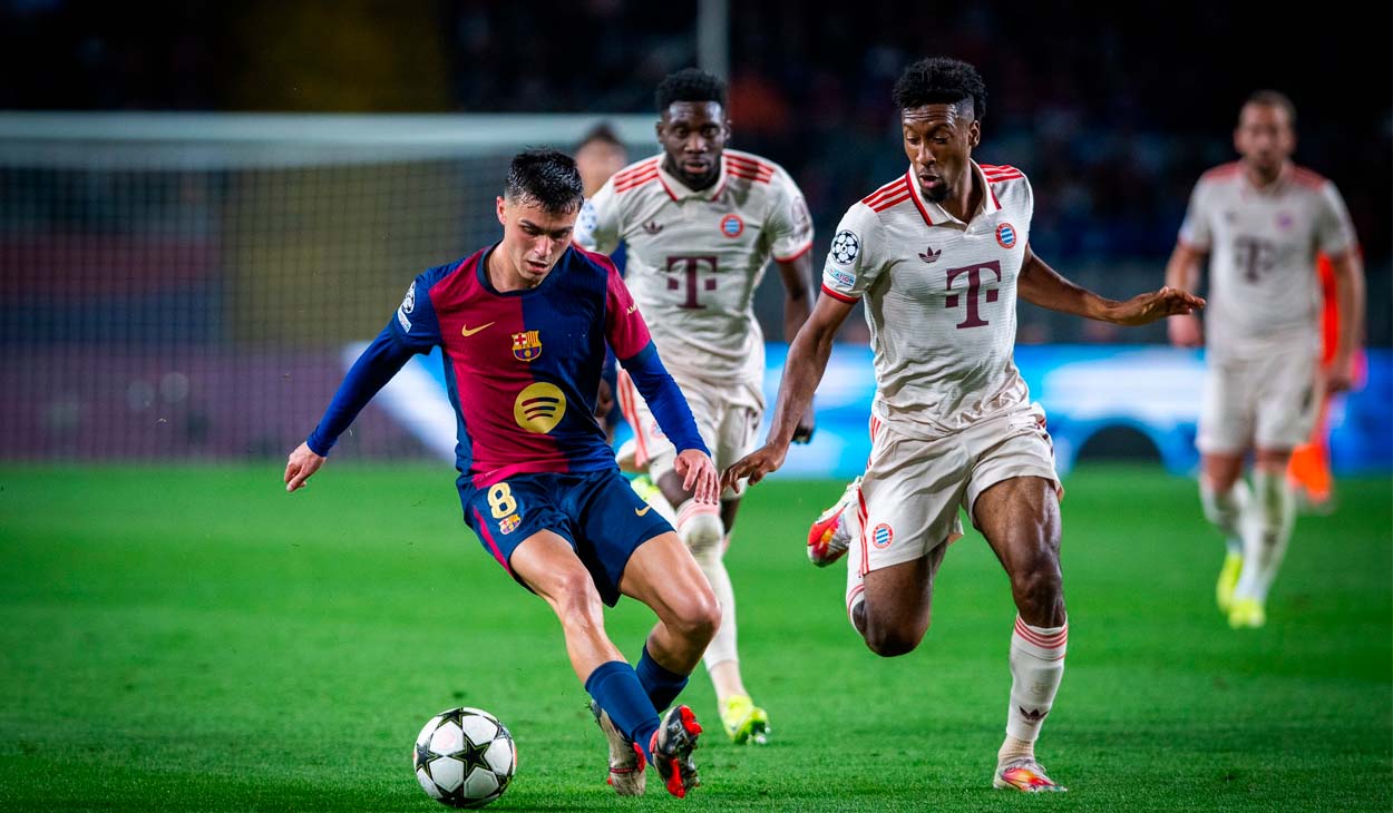 Pedri González durante el Barça-Bayern (4-1)