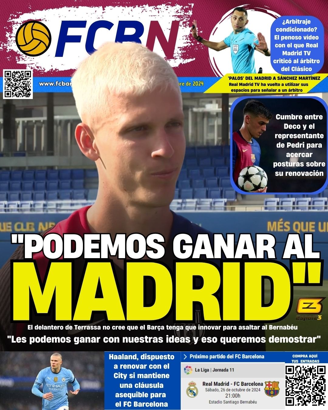 FCBN cover 10/25/2024 WE CAN BEAT MADRID