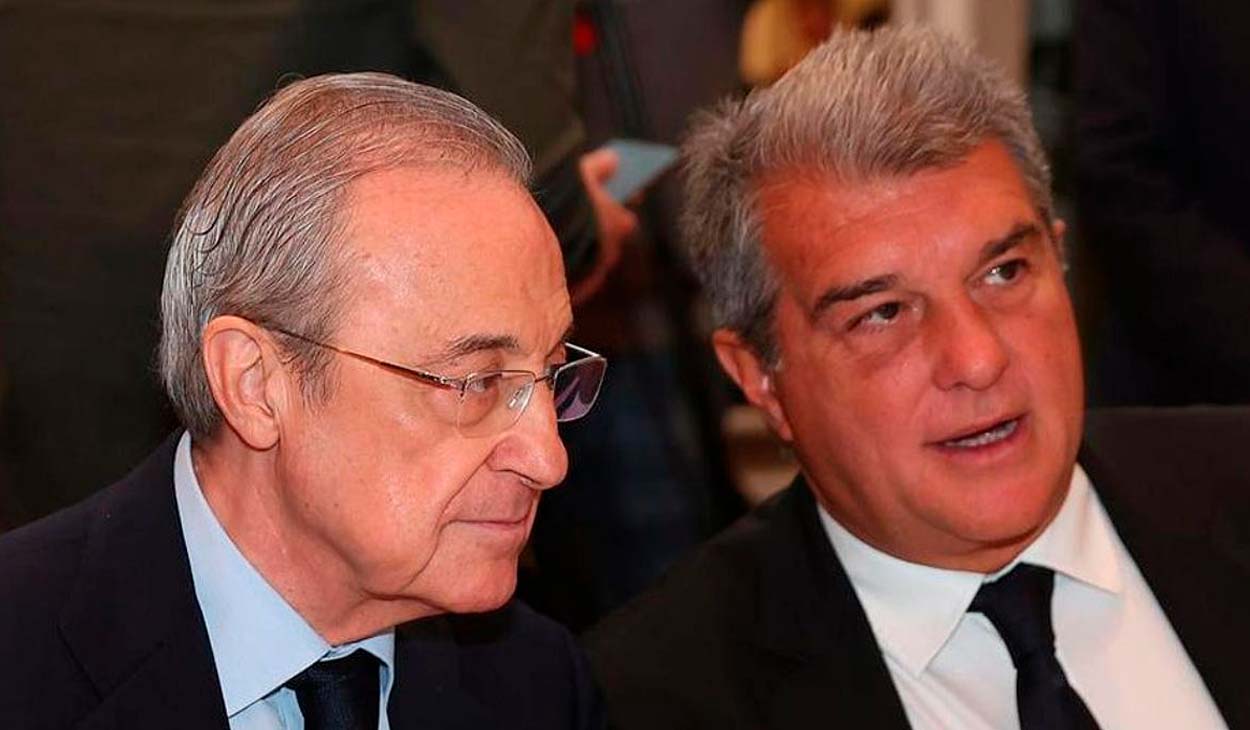 Florentino Pérez and Joan Laporta, in an archive image