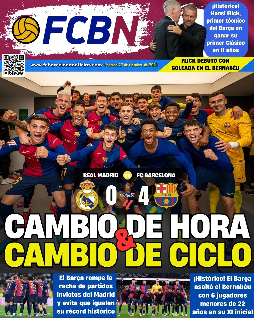 Portada FCBN domingo 27 octubre 2024 Madrid 0 4 Barcelona