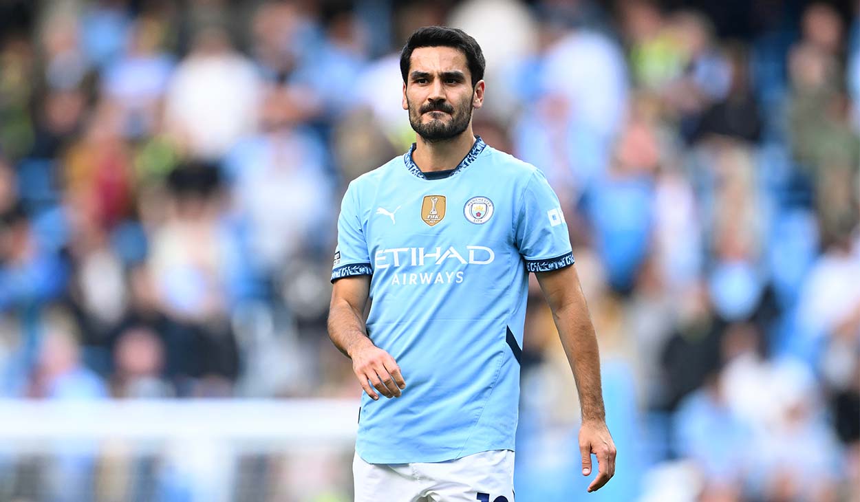 Ílkay Gündogan en un partido con el Manchester City