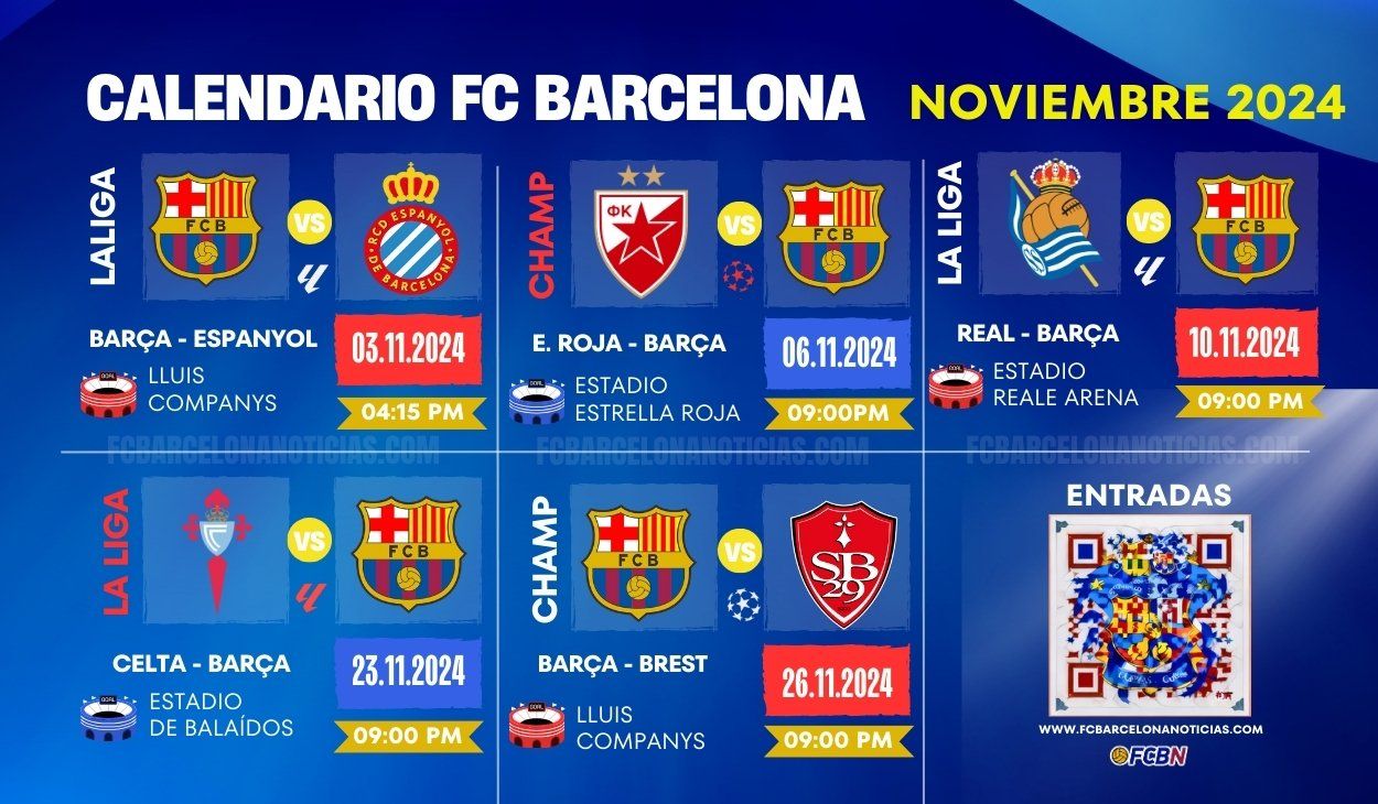 calendario fc barcelona noviembre