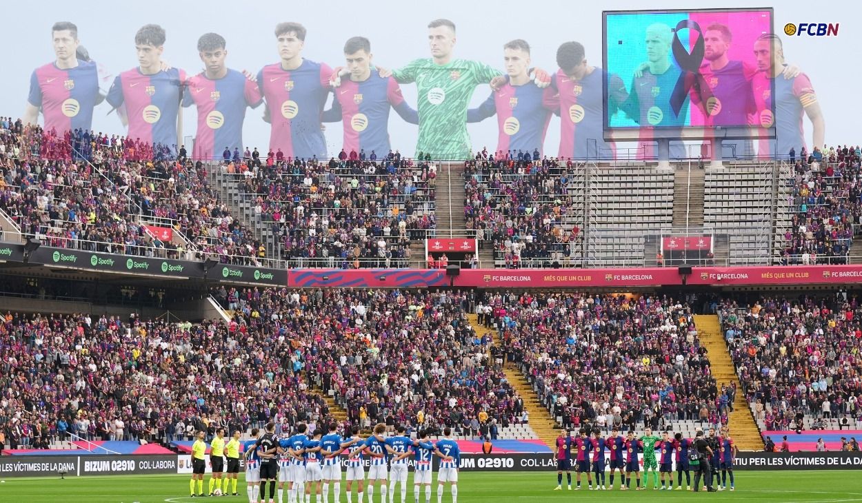 Barça-Espanyol: Minuto de silencio en memoria de las víctimas de la DANA