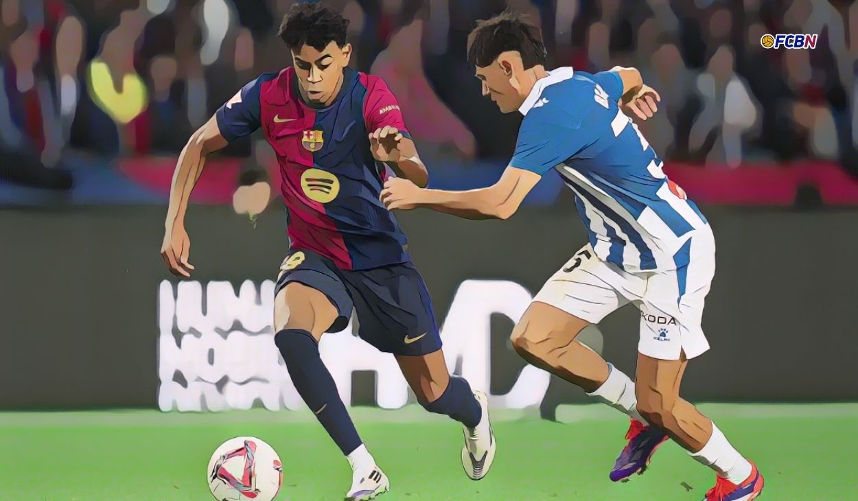 Lamine Yamal durante el Barça-Espanyol