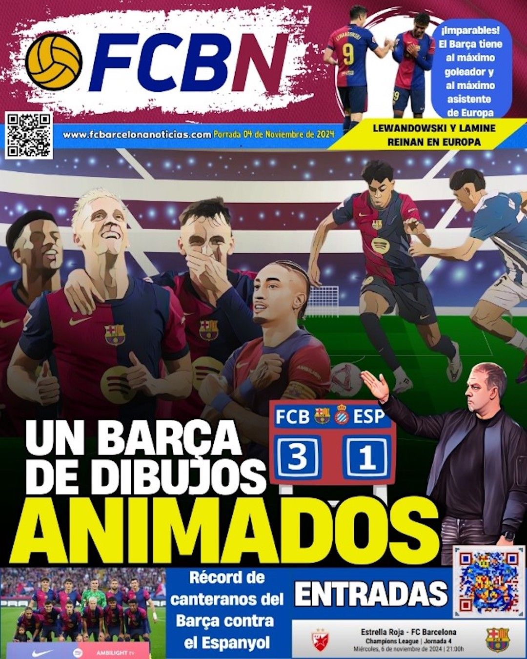 Portada de FCBN 4/11/2024: UN BARÇA DE DIBUJOS ANIMADOS