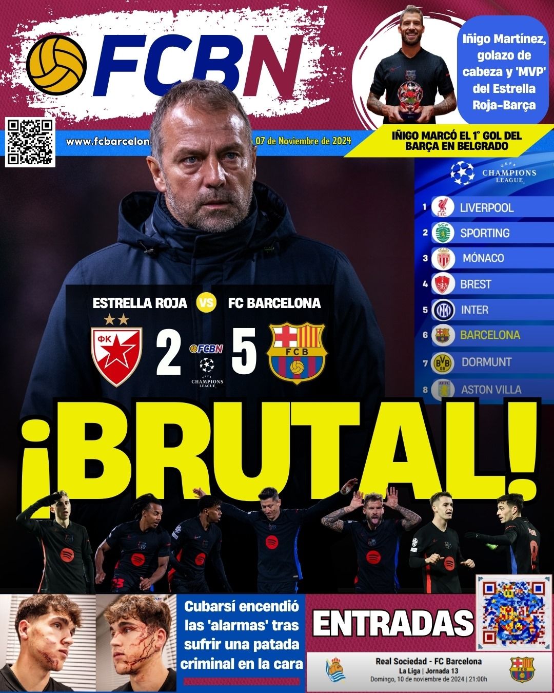 Portada de FCBN 7/11/2024: ESTRELLA ROJA 2-5 BARCELONA ¡BRUTAL!