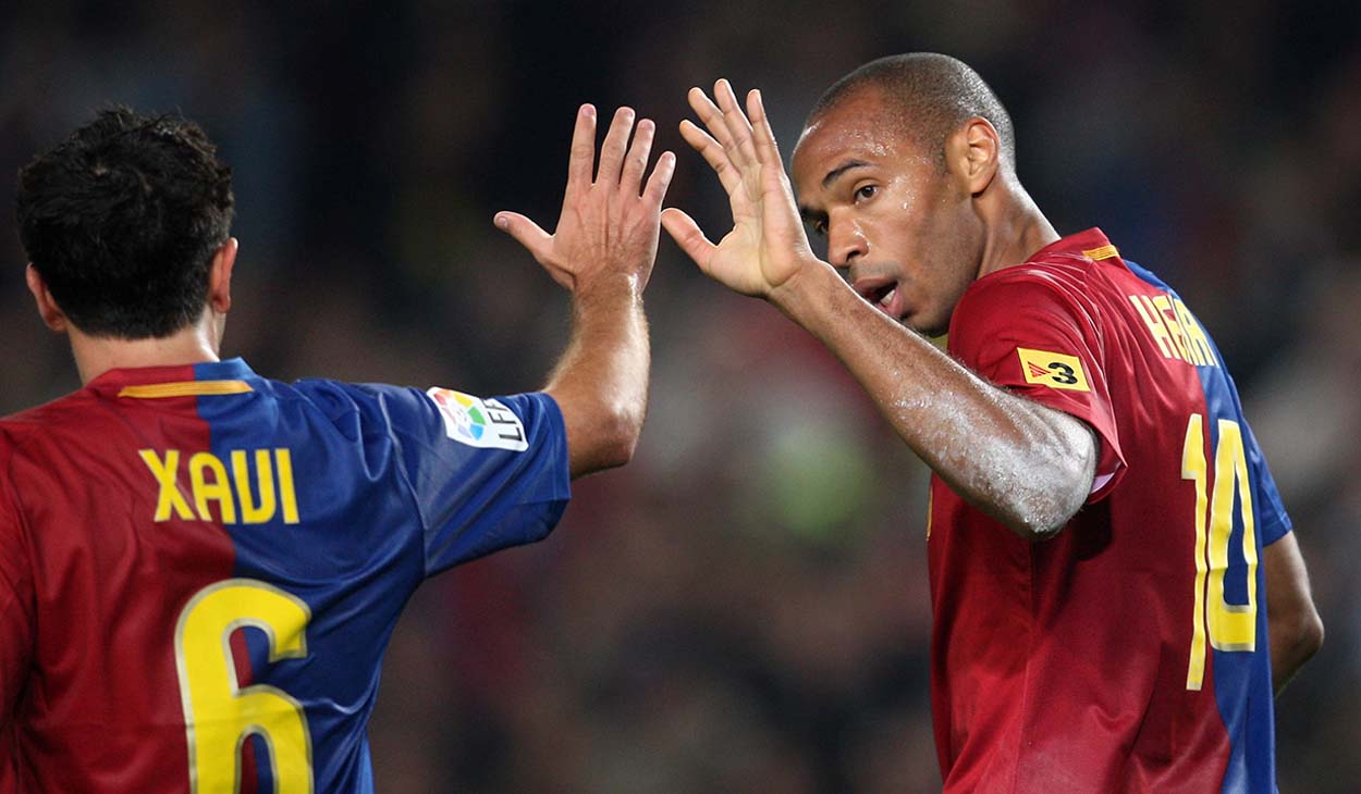 xavi hernandez thierry henry fc barcelona