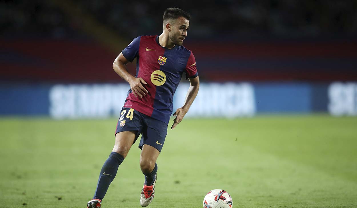 Eric García en un partido con el Barça