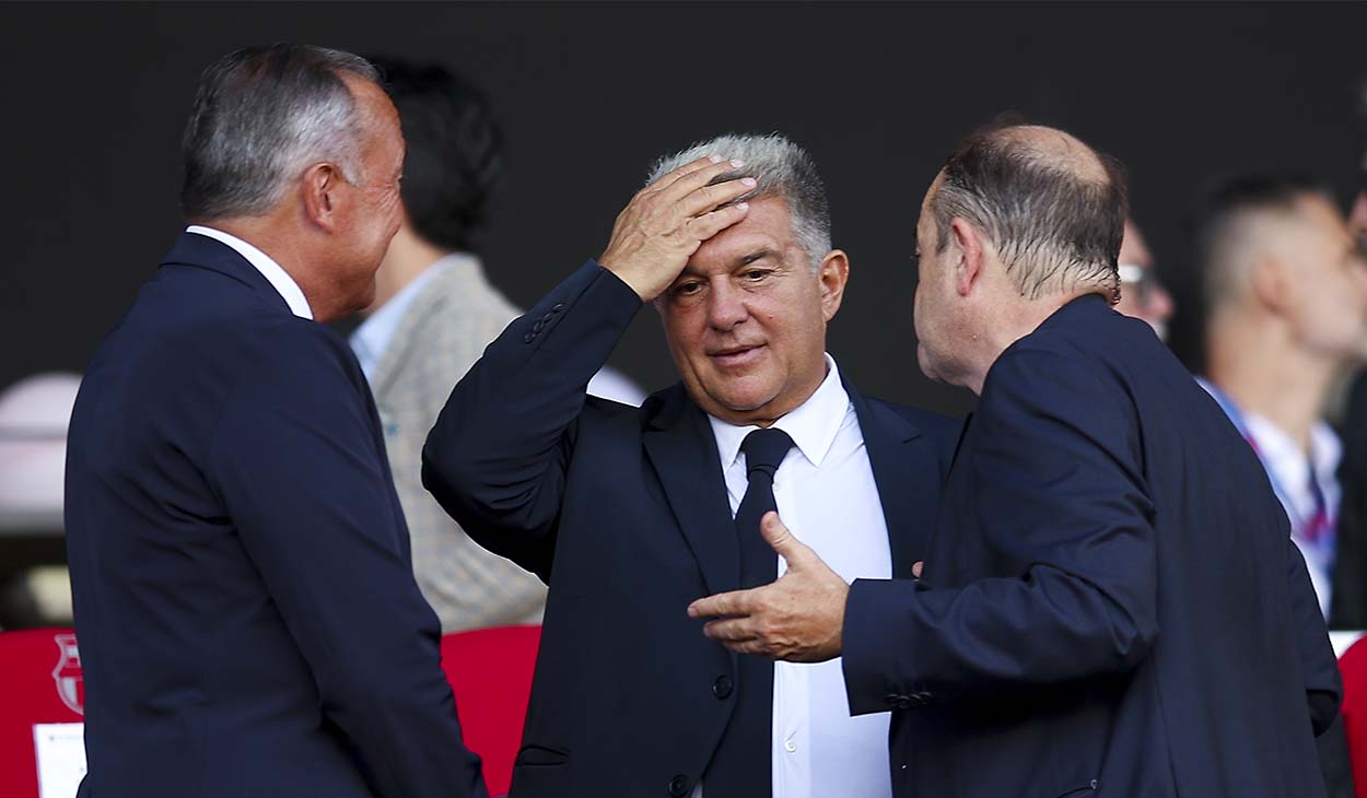 Joan Laporta en el palco de Montjuïc