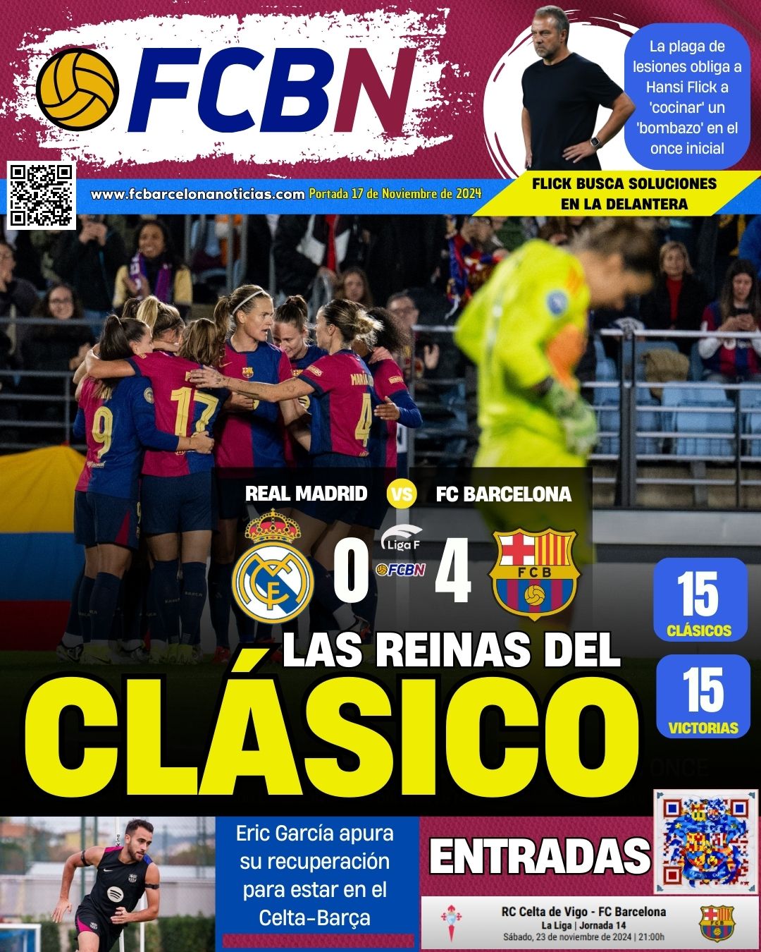 Portada de FCBN 17/11/2024: LAS REINAS DEL CLÁSICO