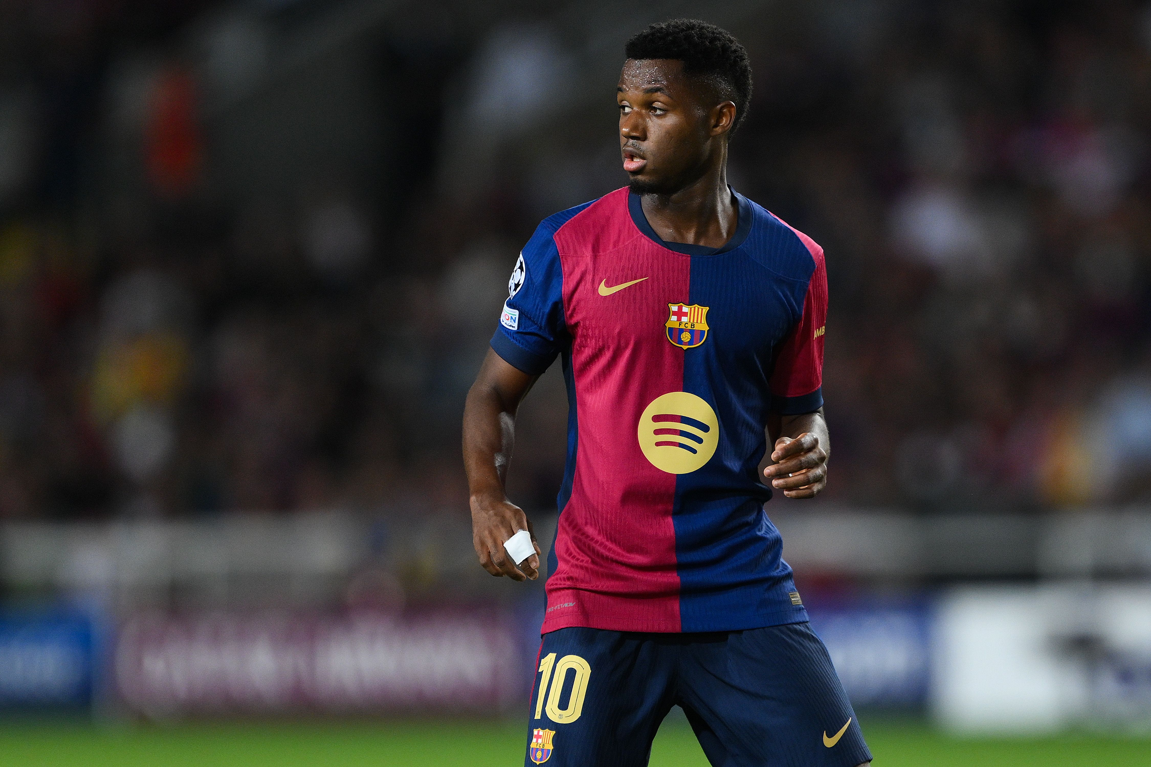 Ansu Fati durante el partido de Champions League entre el FC Barcelona y el Young Boys