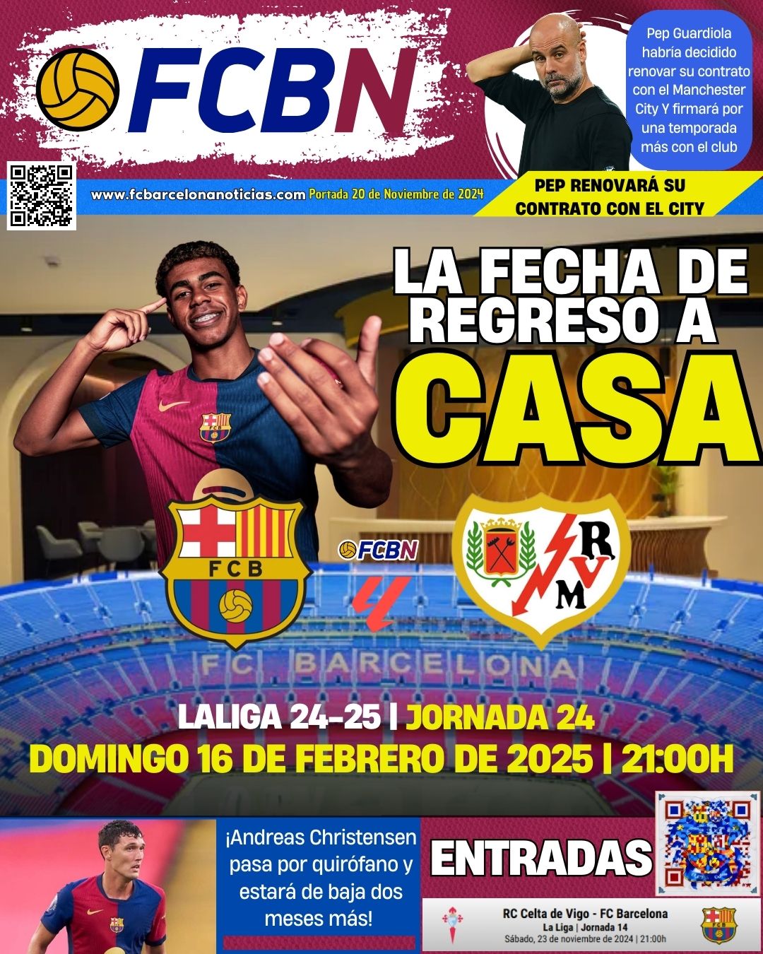 Portada FCBN 20 noviembre 2024 fc barcelona barça Spotify Camp Nou