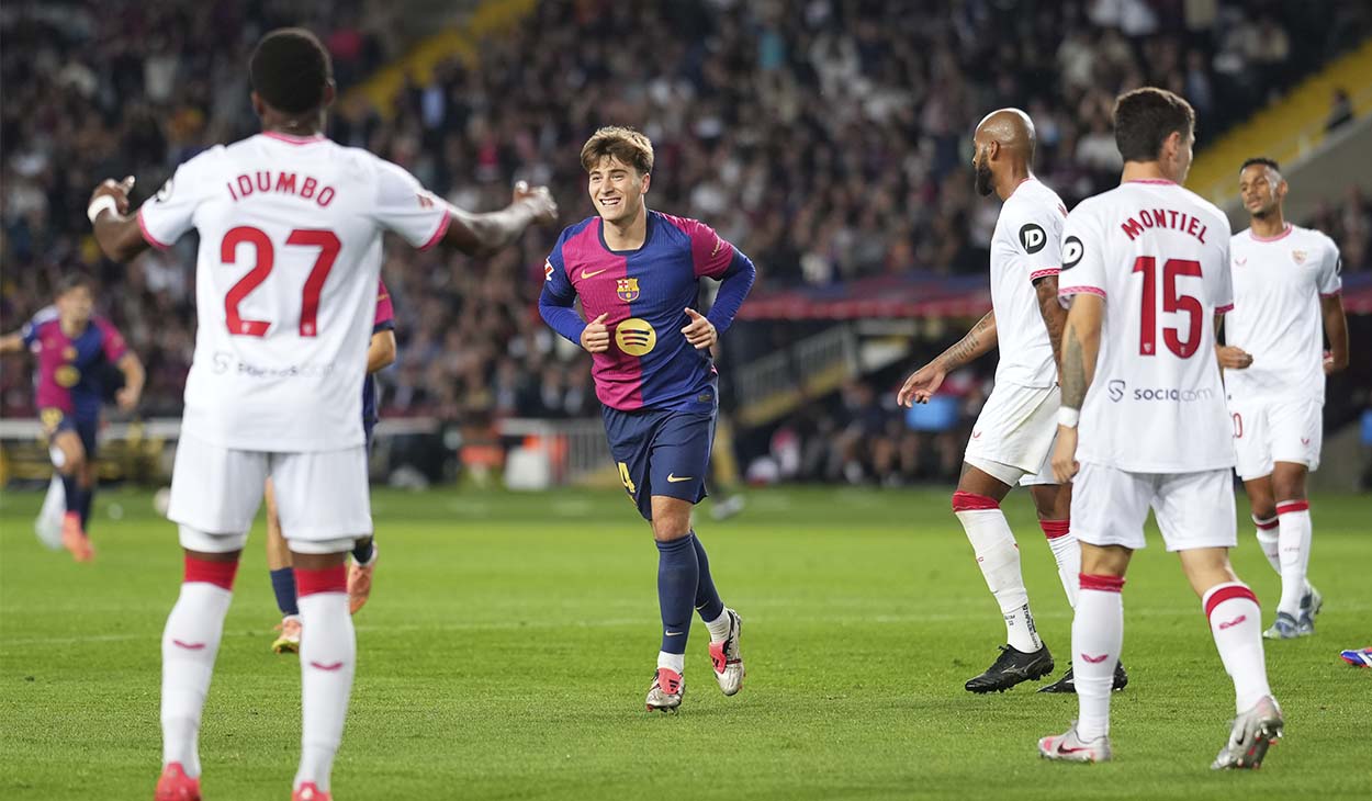 Pablo Torre festejando un gol contra el Sevilla