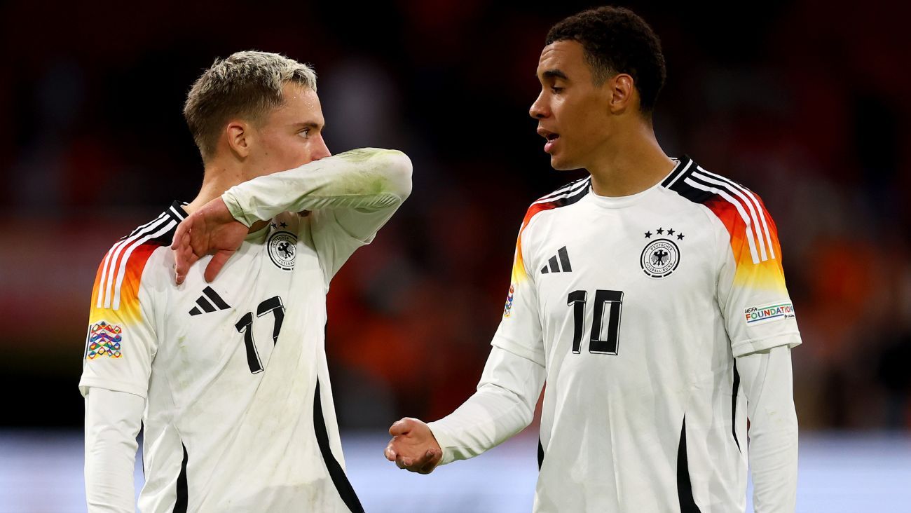 Florian Wirtz y Jamal Musiala en el duelo entre la selección alemana y Países Bajos en la UEFA Nations League 2024 25