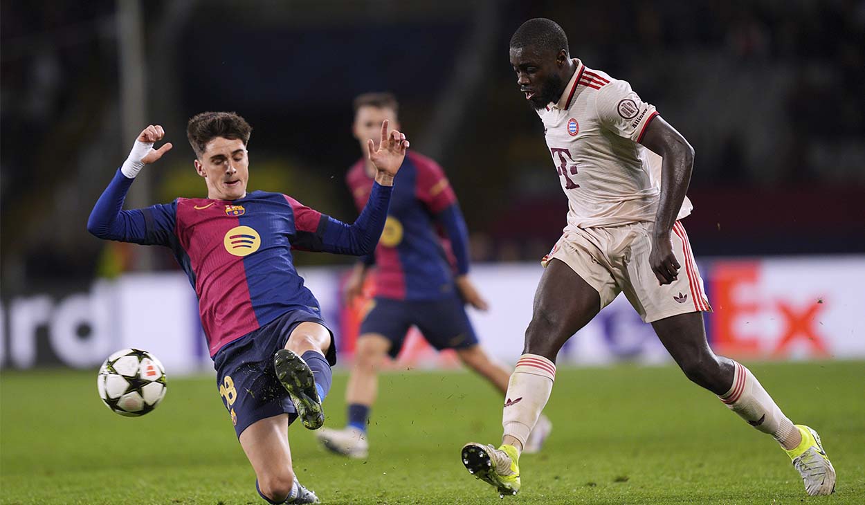 Pau Victor during the Barça-Bayern (4-1)