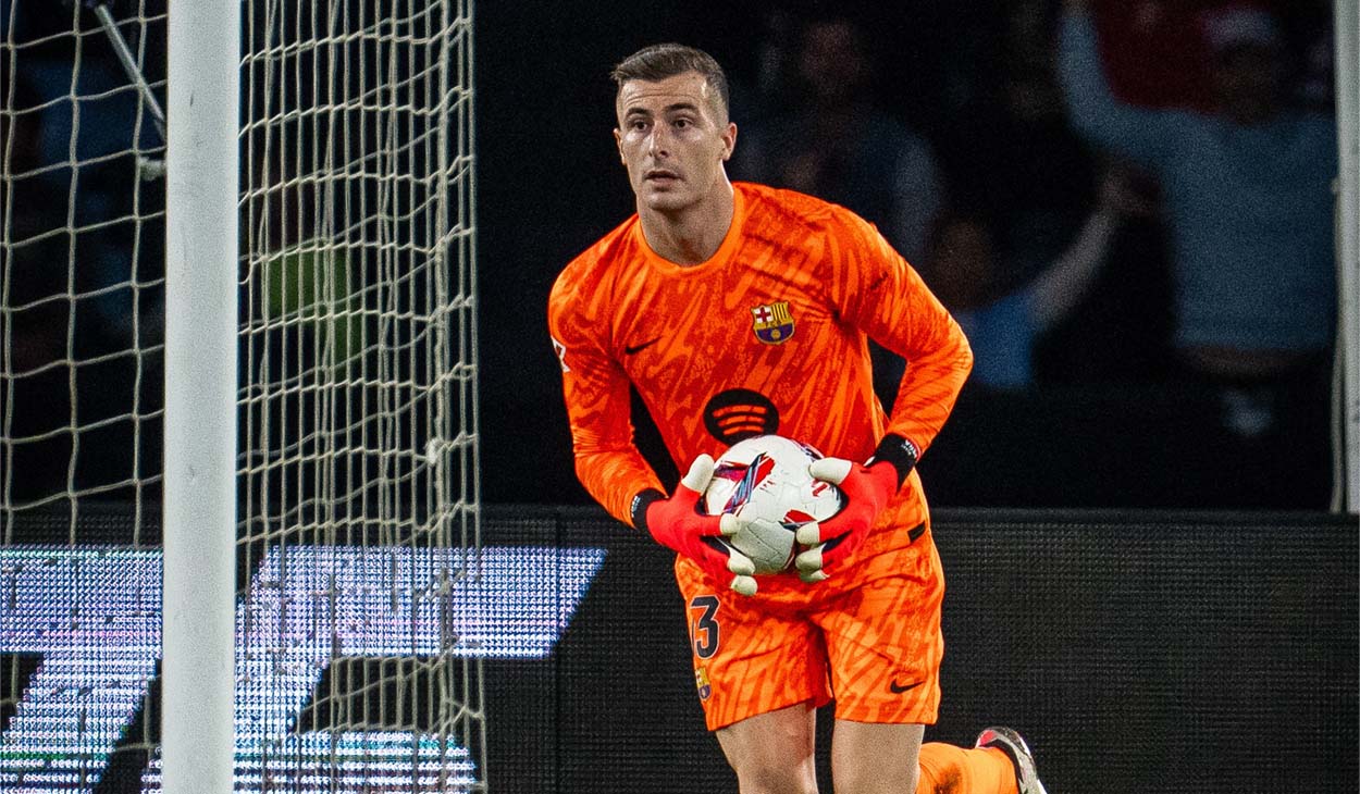 Iñaki Peña durante el Celta-Barça (2-2)