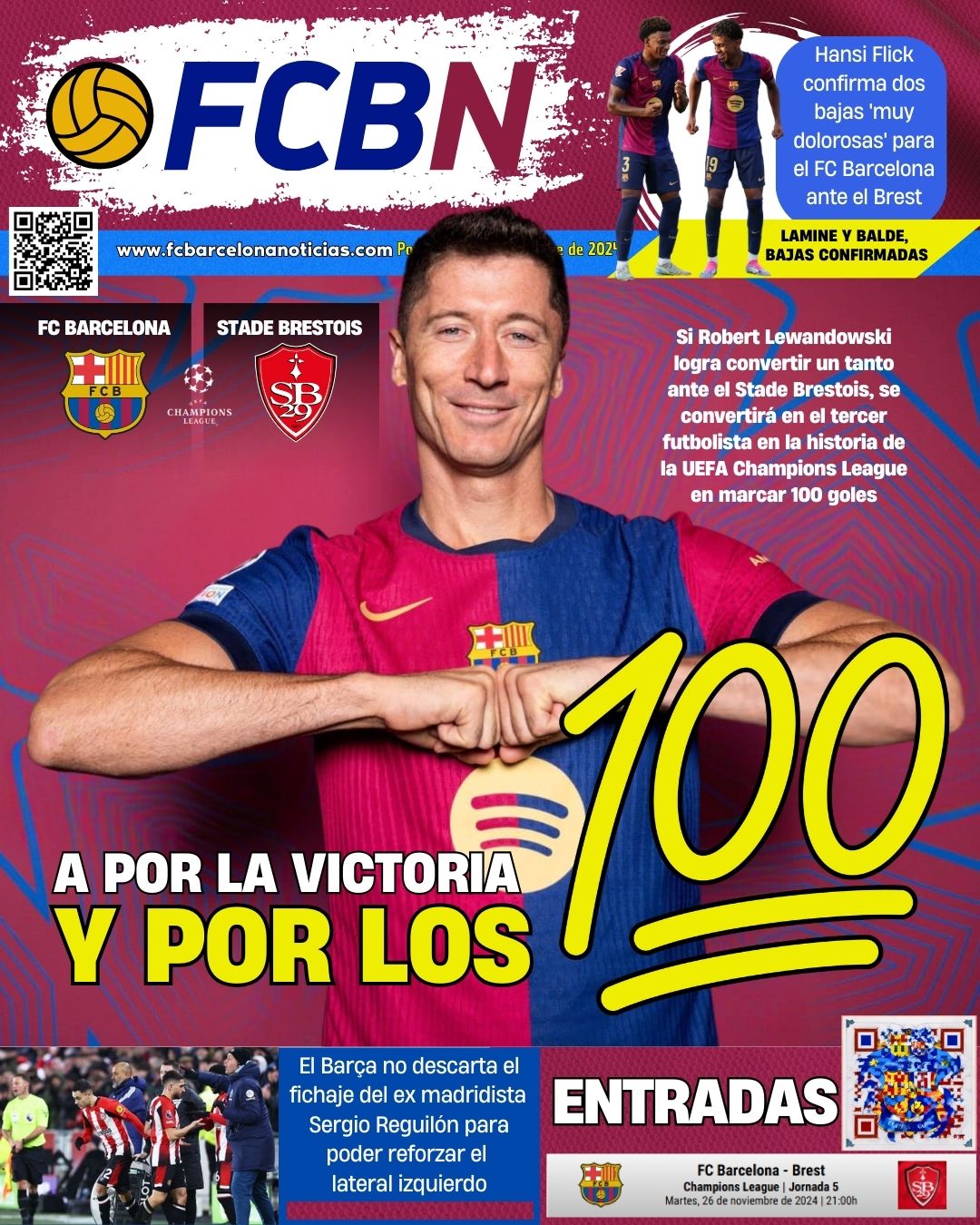 Portada de FCBN 25/11/2024: A POR LA VICTORIA Y A POR LOS 100