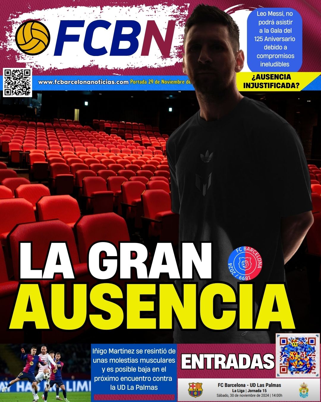 Portada de FCBN 29/11/2024: LA GRAN AUSENCIA