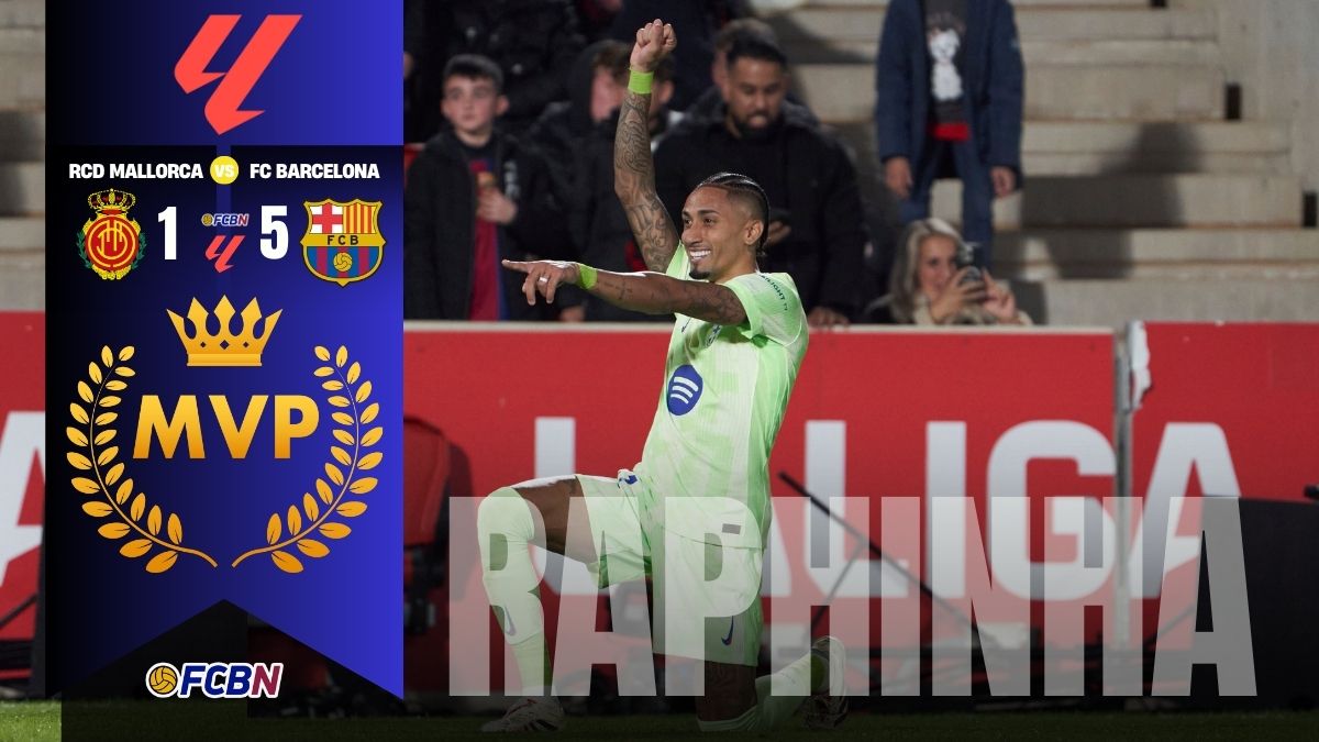 Raphinha, el MVP del duelo entre el FC Barcelona y el RCD Mallorca en San Moix (LaLiga EA Sports 2024 25)