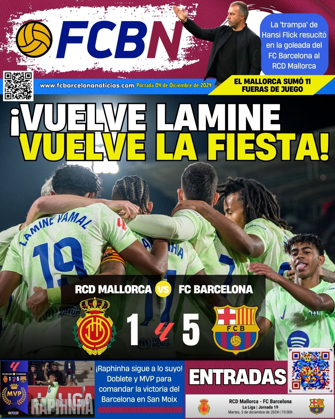 Portada de FCBN 04/12/2024: ¡VUELVE LAMINE, VUELVE LA FIESTA!